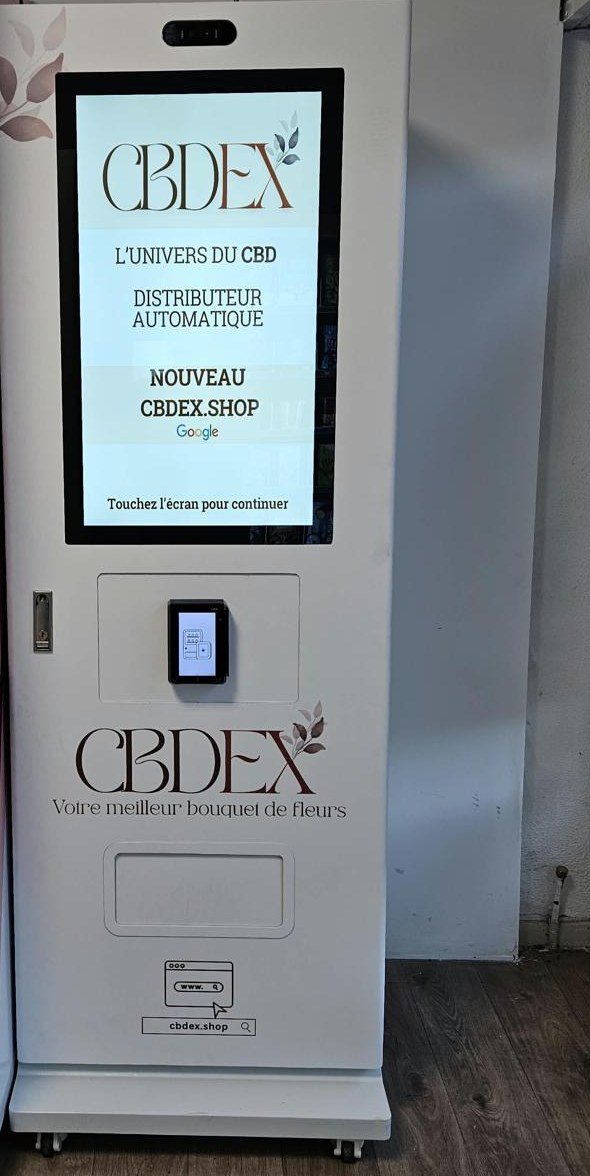 Distributeur automatique CBDEX installé dans un local